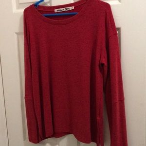 Michael Stars red side slit sweatshirt